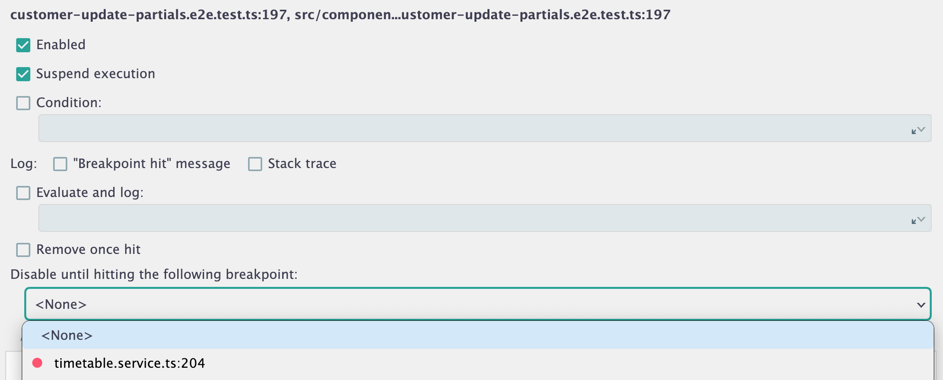 disable until hitting next breakpoint dropdown menu