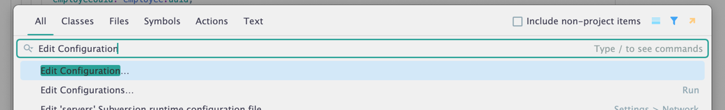 edit configuration search