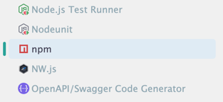 add new npm config button