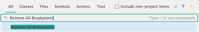 remove all breakpoints shortcut